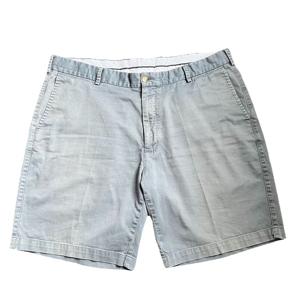 Peter Millar 8" Chino Shorts Men's 38 Blue Grey Pima Cotton Flat Front Preppy